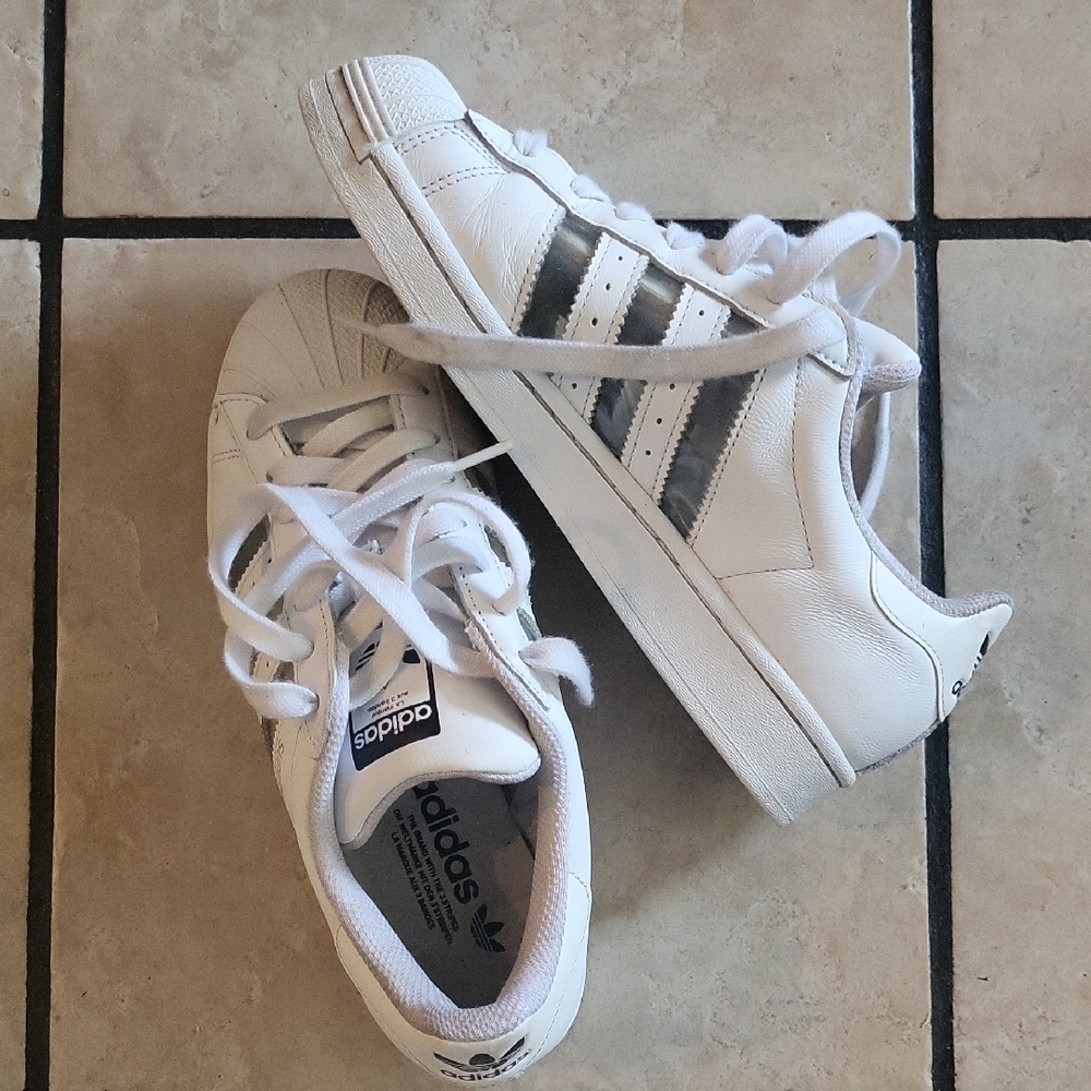 Adidas White and Clear Sneakers